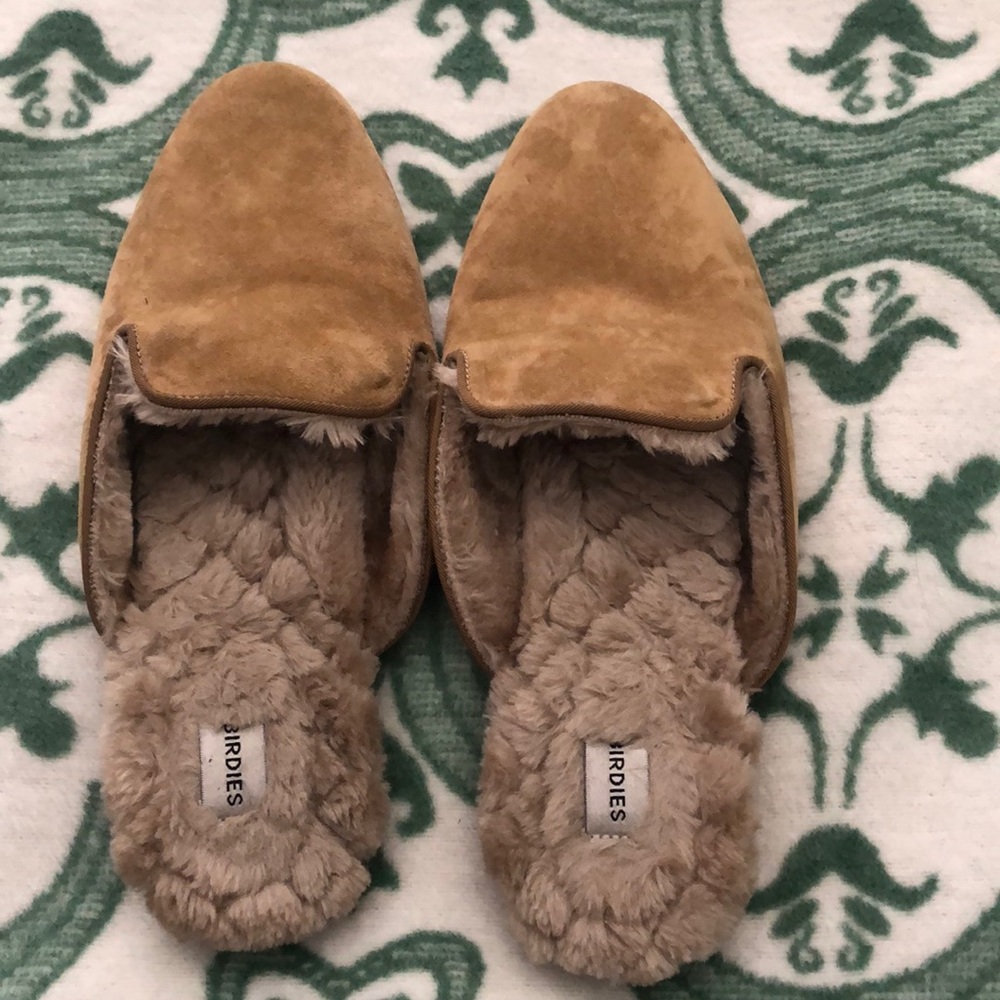 Birdies Tan Mules with Plush Lining